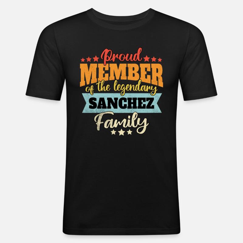 Name Sanchez - Männer Slim Fit T-Shirt - Schwarz