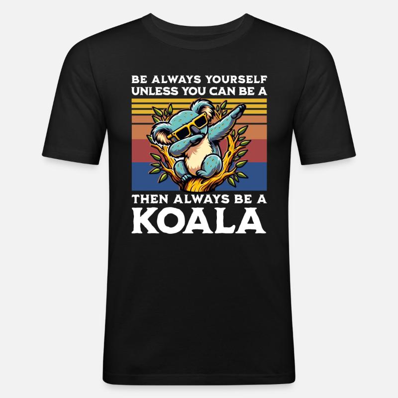 Koala Spruch - Männer Slim Fit T-Shirt - Schwarz