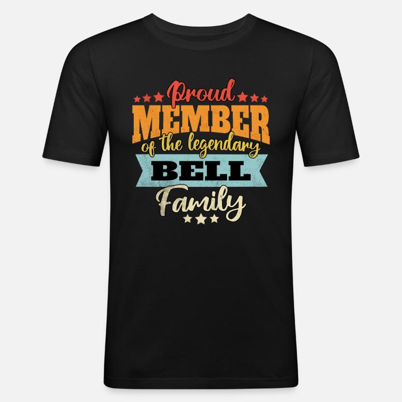 Name Bell - Männer Slim Fit T-Shirt - Schwarz
