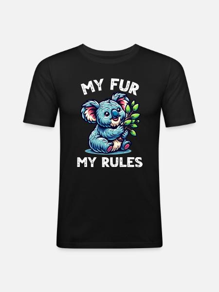 Funny Koala Sayings - Men's Slim Fit T-Shirt - black