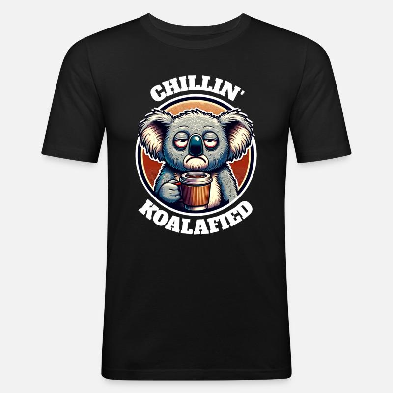 Koala Sprüche - Männer Slim Fit T-Shirt - Schwarz