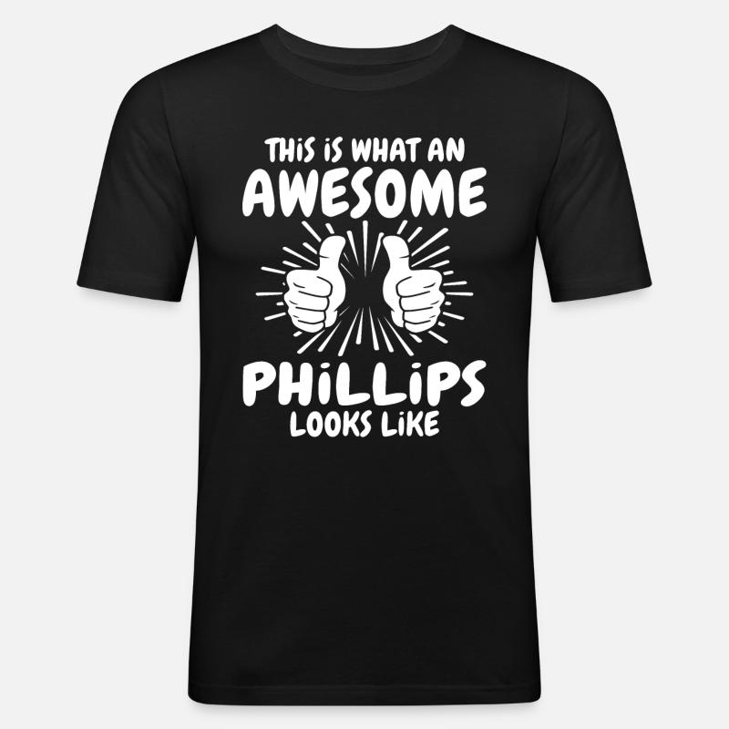 Phillips - Männer Slim Fit T-Shirt - Schwarz