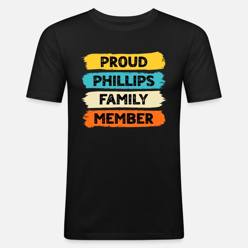 Stolzer Phillips - Männer Slim Fit T-Shirt - Schwarz