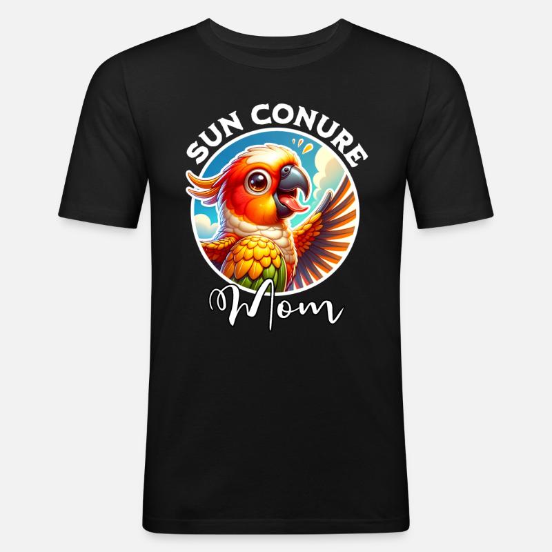 Sun Conure Mom - Männer Slim Fit T-Shirt - Schwarz