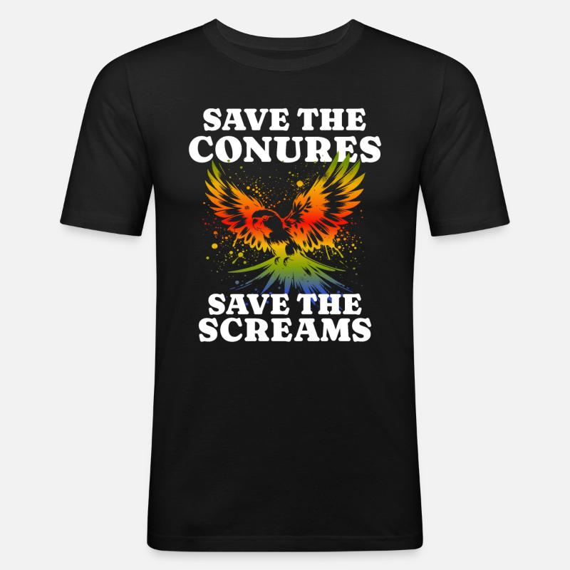 Save Sun Conure - Männer Slim Fit T-Shirt - Schwarz