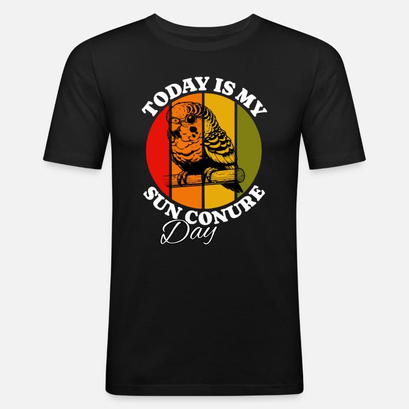 Sonnensittich - Männer Slim Fit T-Shirt - Schwarz