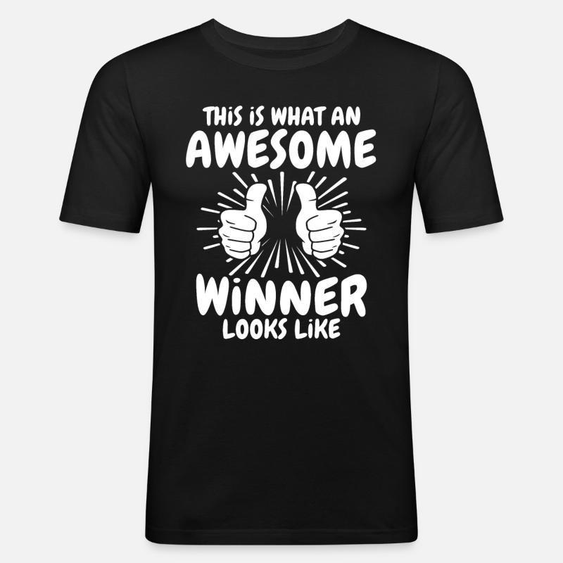 Gewinner - Männer Slim Fit T-Shirt - Schwarz