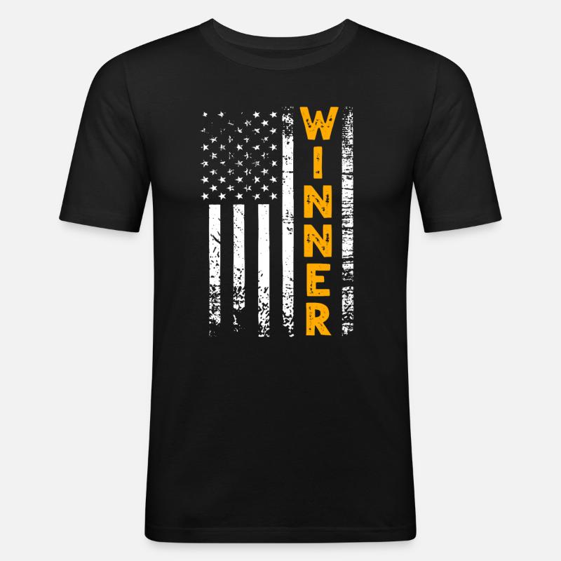 Gewinner Winner - Männer Slim Fit T-Shirt - Schwarz