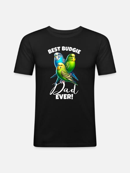 Meilleure perruche perruche Papa - T-shirt près du corps Homme - noir