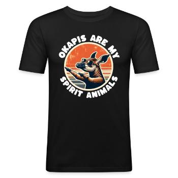 Okapi - Men's Slim Fit T-Shirt - black - Front - Nik (191cm)
