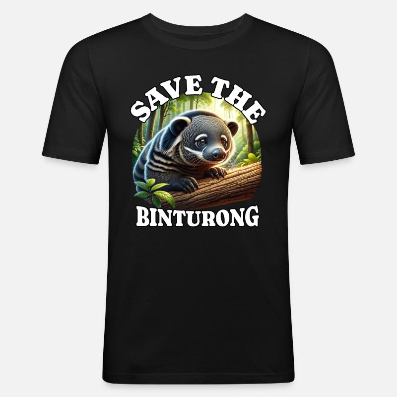 Save Marderbär - Männer Slim Fit T-Shirt - Schwarz