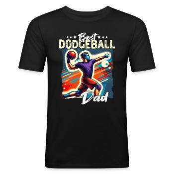 Papa ballon chasseur - T-shirt près du corps Homme - noir - Devant - Nik (191cm)