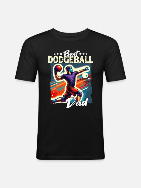 Dodgeball Dad - Men's Slim Fit T-Shirt - black