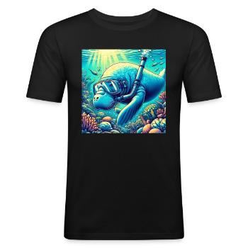 Dugong - Men's Slim Fit T-Shirt - black - Front - Nik (191cm)