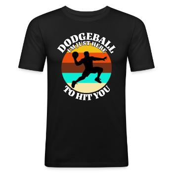 Dictons de ballon chasseur - T-shirt près du corps Homme - noir - Devant - Nik (191cm)