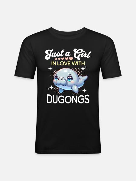 Manatee Fille Dugong - T-shirt près du corps Homme - noir