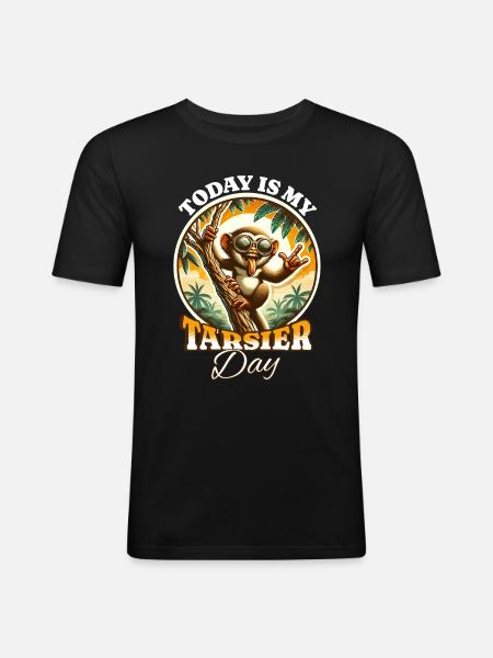 Koboldmaki Tarsier - Men's Slim Fit T-Shirt - black