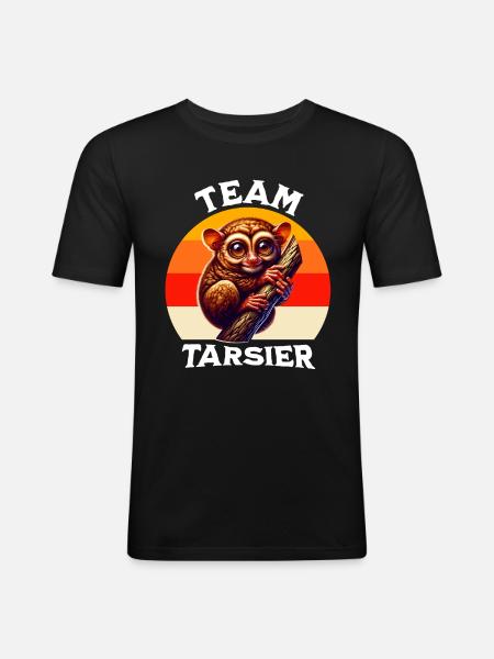 Funny tarsier sayings - Men's Slim Fit T-Shirt - black