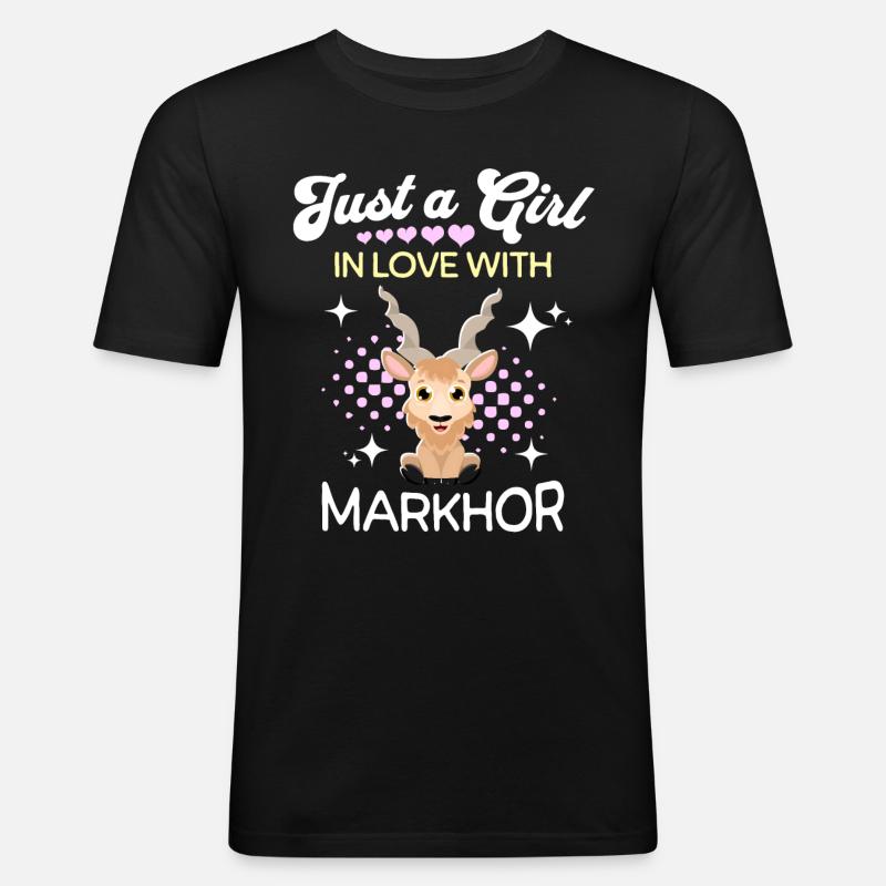 Schraubenziege Mädchen Markhor - Männer Slim Fit T-Shirt - Schwarz
