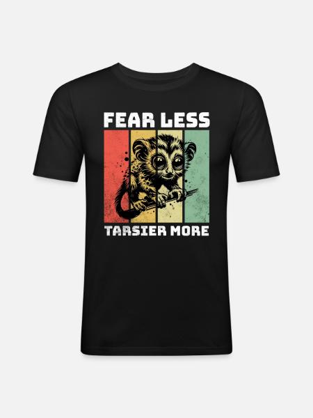 Tarsier Koboldmaki - T-shirt près du corps Homme - noir