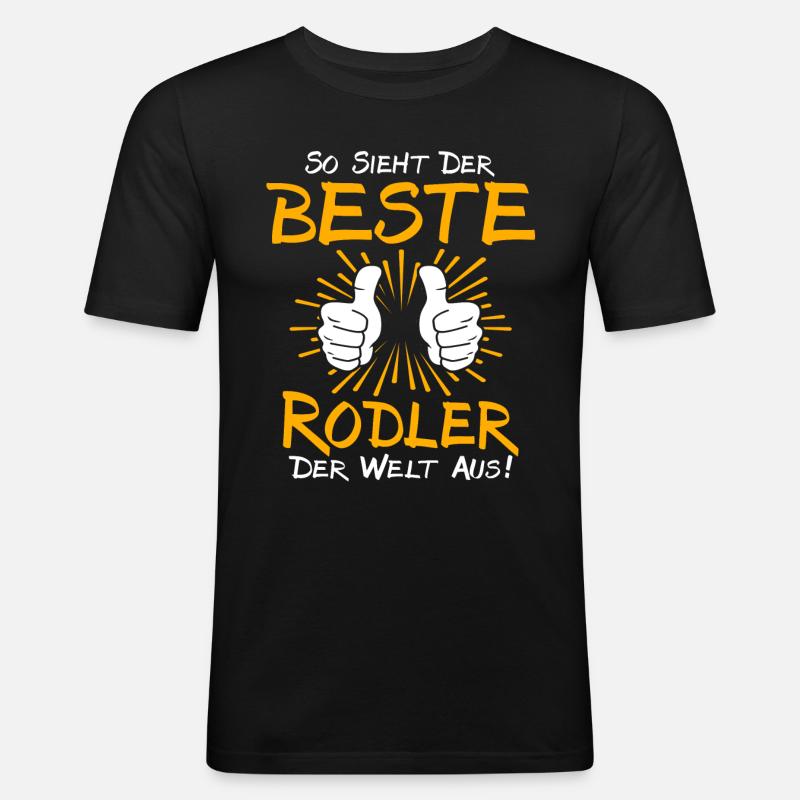 Rodler Geschenkidee - Männer Slim Fit T-Shirt - Schwarz