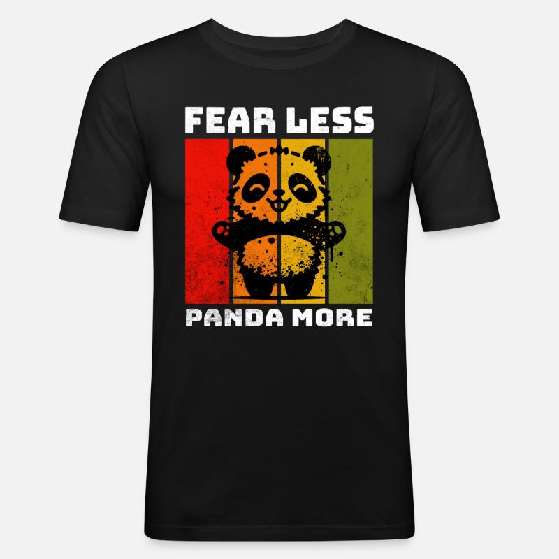 Panda géant Panda Ours - T-shirt près du corps Homme - noir