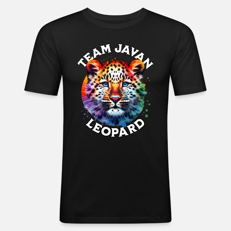 Java Leopard Sayings - Men's Slim Fit T-Shirt - black