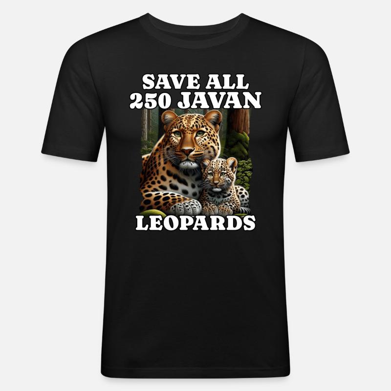 Save Java Leopard - Men's Slim Fit T-Shirt - black