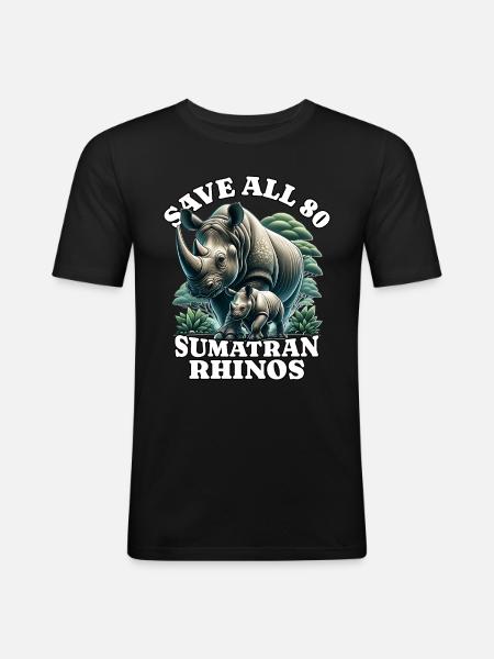 Save Rhino Nashorn - Men's Slim Fit T-Shirt - black