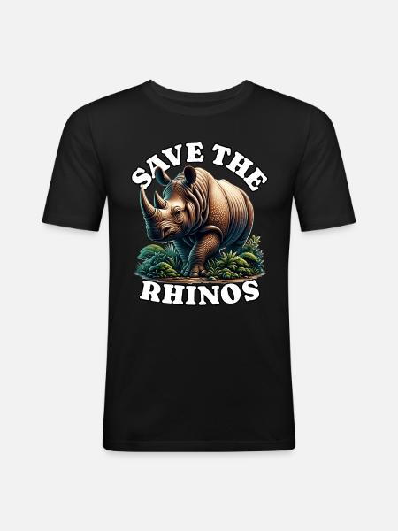 Rhino Nashorn - Men's Slim Fit T-Shirt - black