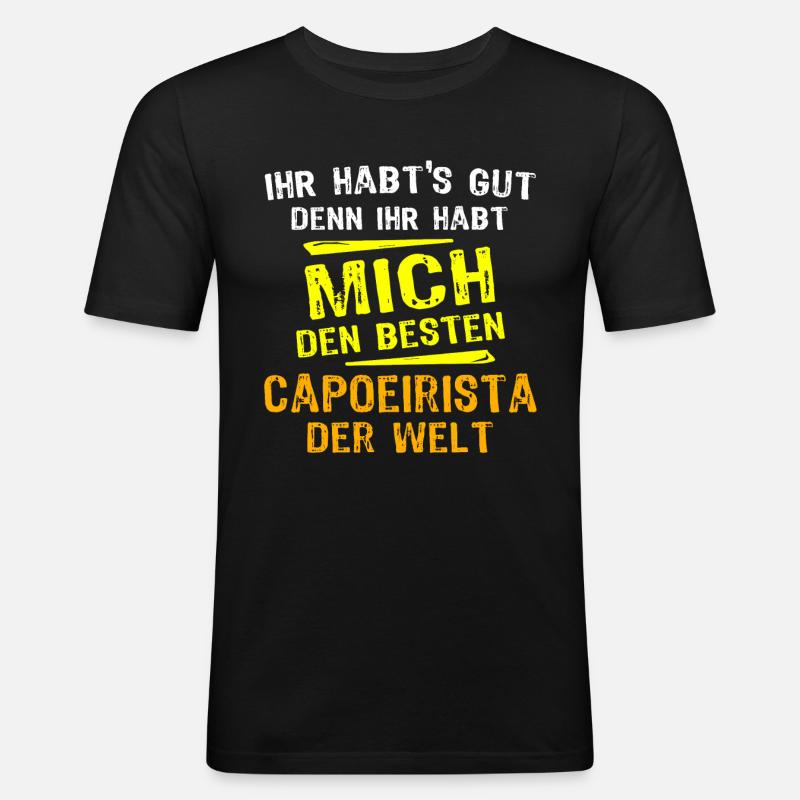 Capoeirista Geschenk - Männer Slim Fit T-Shirt - Schwarz