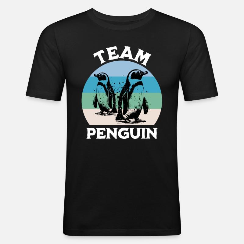 Pinguin Sprüche - Männer Slim Fit T-Shirt - Schwarz