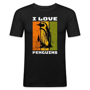 Penguin Pinguin - Men's Slim Fit T-Shirt - black - Front - Nik (191cm)
