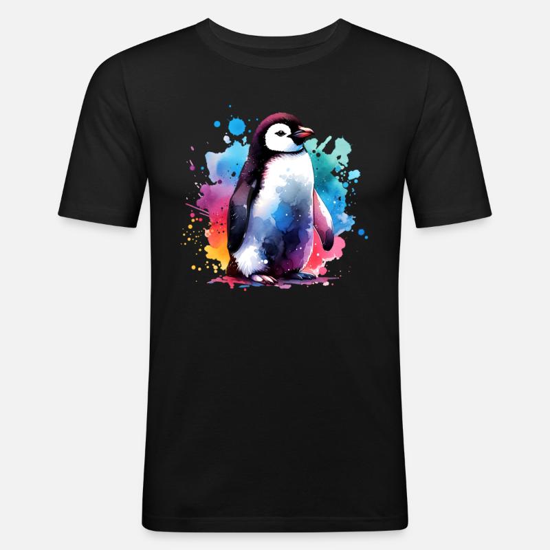 Pinguin - Männer Slim Fit T-Shirt - Schwarz