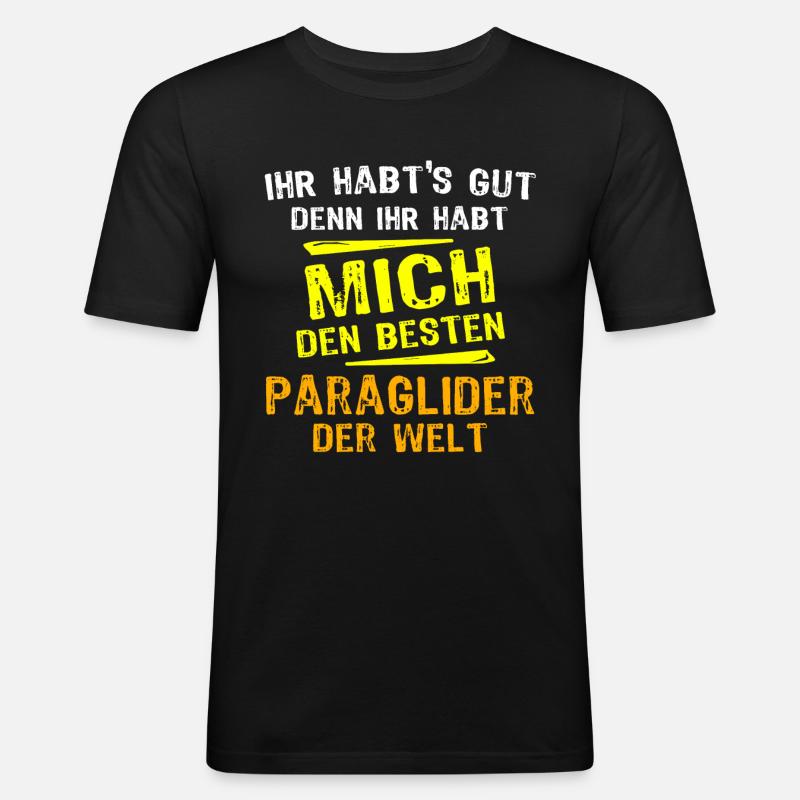 Paraglider Geschenk - Männer Slim Fit T-Shirt - Schwarz