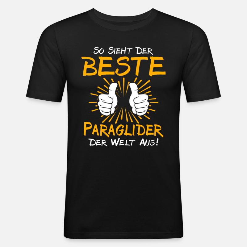 Paraglider Geschenkidee - Männer Slim Fit T-Shirt - Schwarz