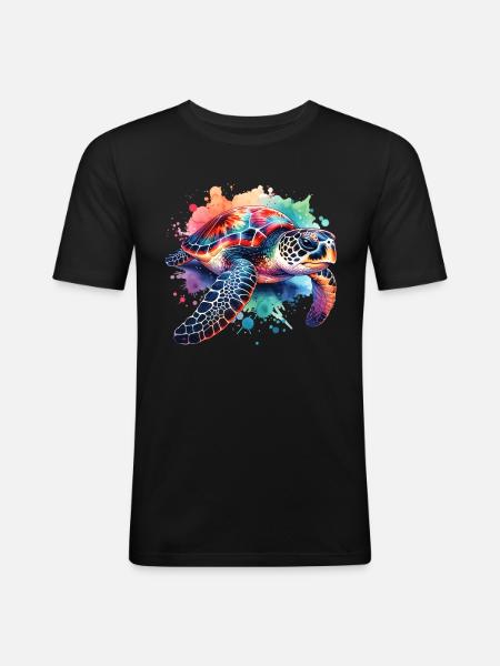 Hawksbill turtle - Men's Slim Fit T-Shirt - black