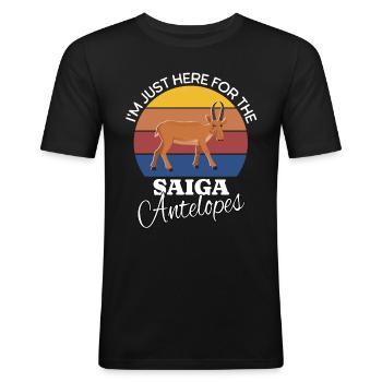 Saiga Antelope Saiga Antilope - Men's Slim Fit T-Shirt - black - Front - Nik (191cm)