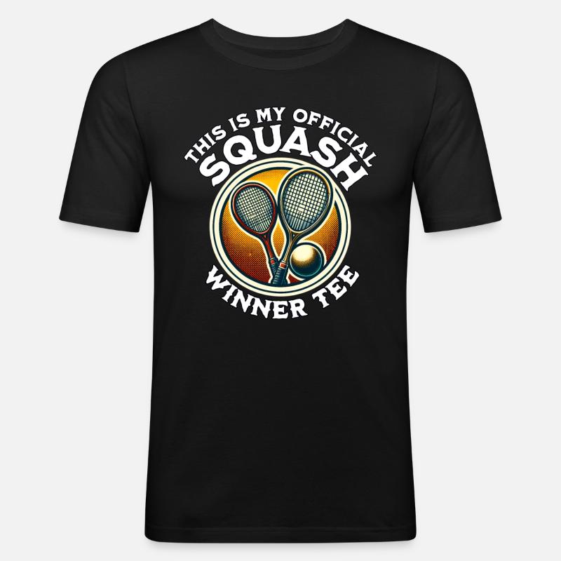 Squash Spieler - Männer Slim Fit T-Shirt - Schwarz