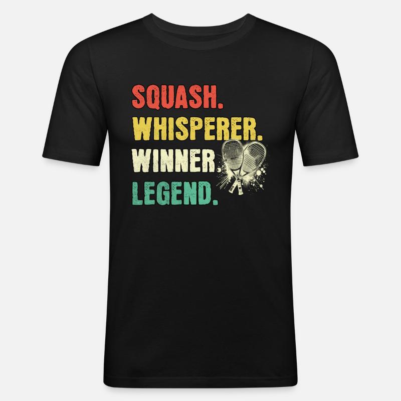 Squash Flüsterer Squash Legende - Männer Slim Fit T-Shirt - Schwarz