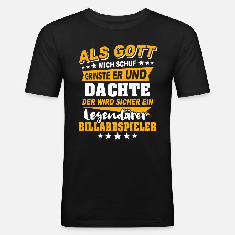 Giocatore di biliardo Biliardo - Maglietta aderente da uomo - nero