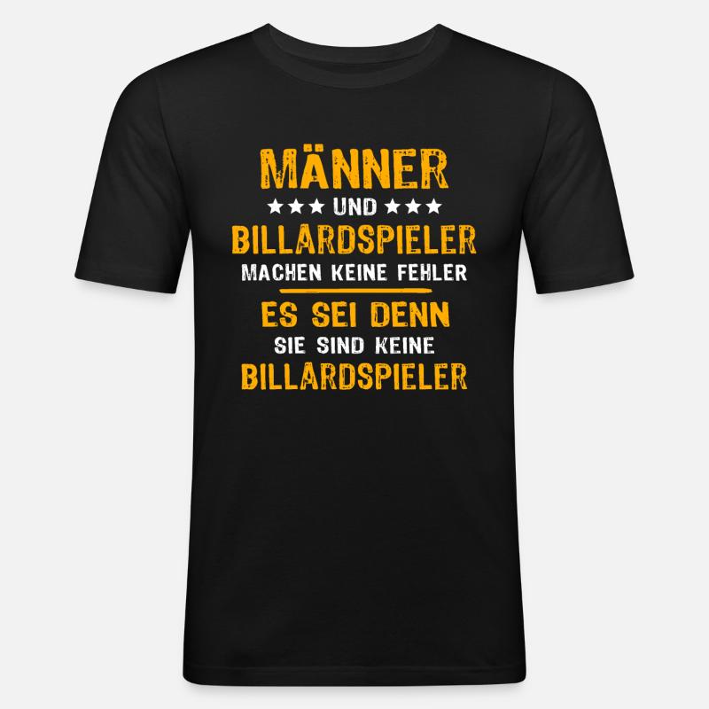 Billardspieler Billard - Männer Slim Fit T-Shirt - Schwarz