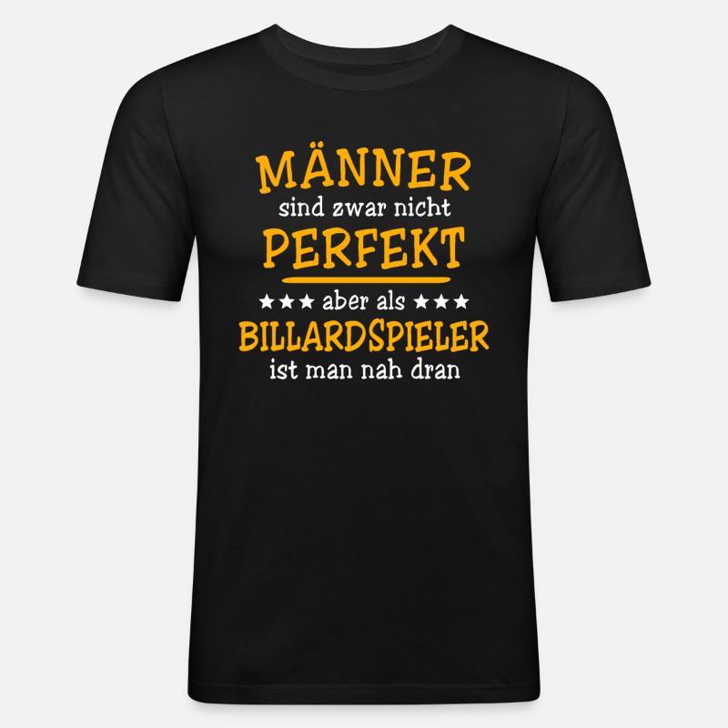 biBillardspieler Billard - Männer Slim Fit T-Shirt - Schwarz