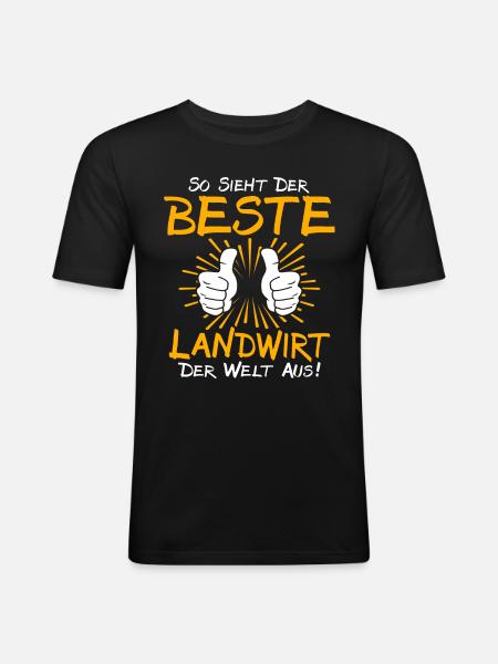 Landwirt Geschenkidee - Männer Slim Fit T-Shirt - Schwarz