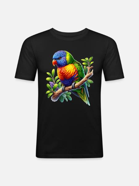 Rainbow lorikeet - Men's Slim Fit T-Shirt - black