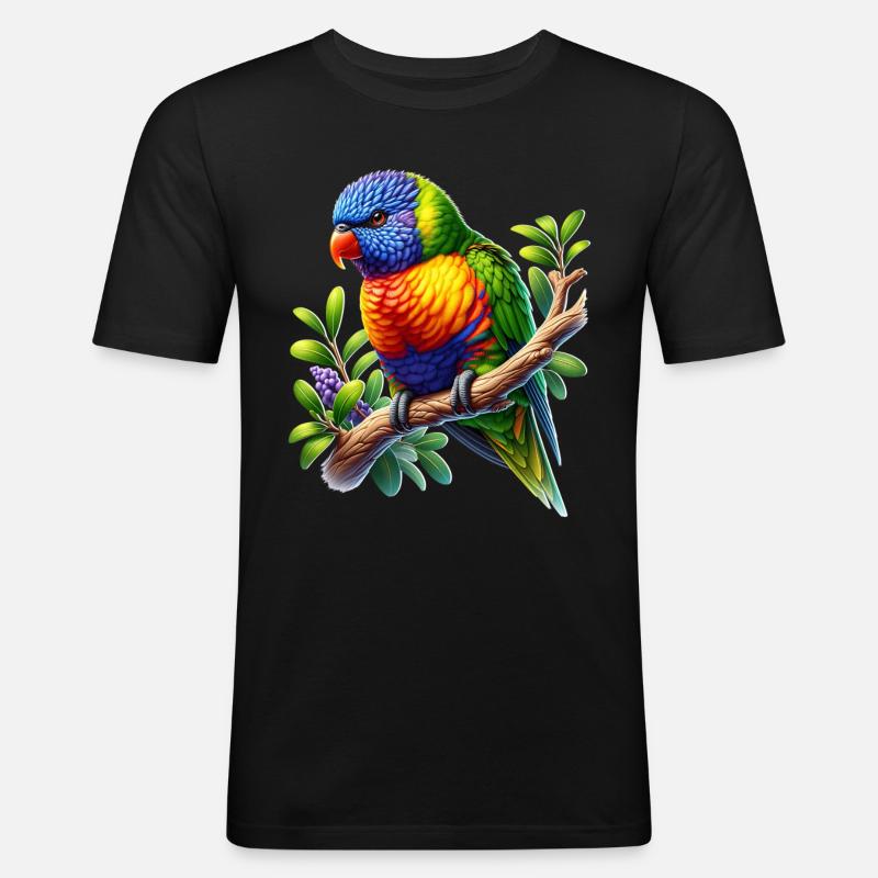 Rainbow lorikeet - Men's Slim Fit T-Shirt - black
