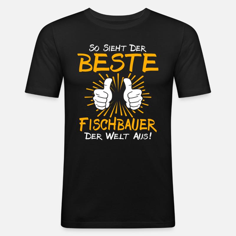 Fischbauer Geschenkidee - Männer Slim Fit T-Shirt - Schwarz