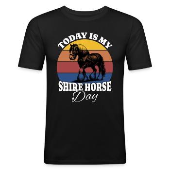 Cheval Shire Cheval Shire - T-shirt près du corps Homme - noir - Devant - Nik (191cm)
