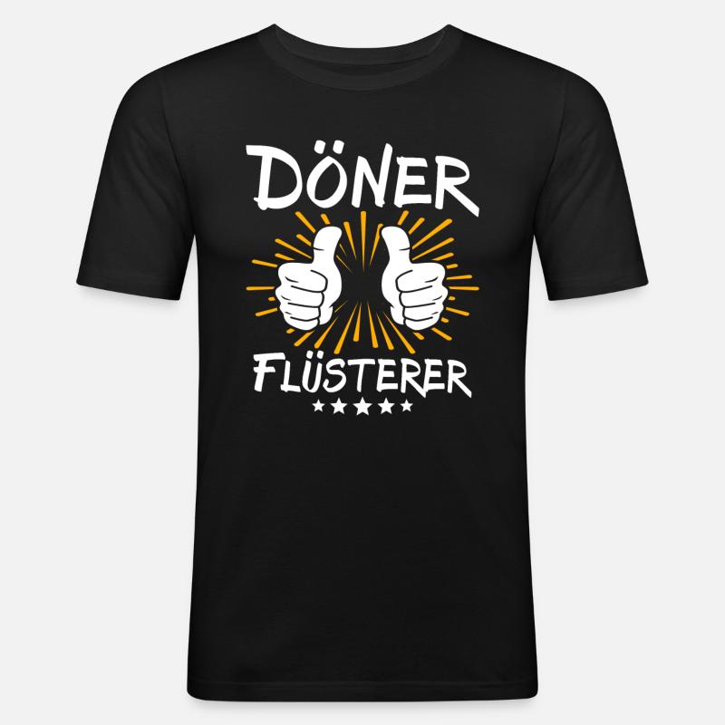 Döner Spruch - Männer Slim Fit T-Shirt - Schwarz