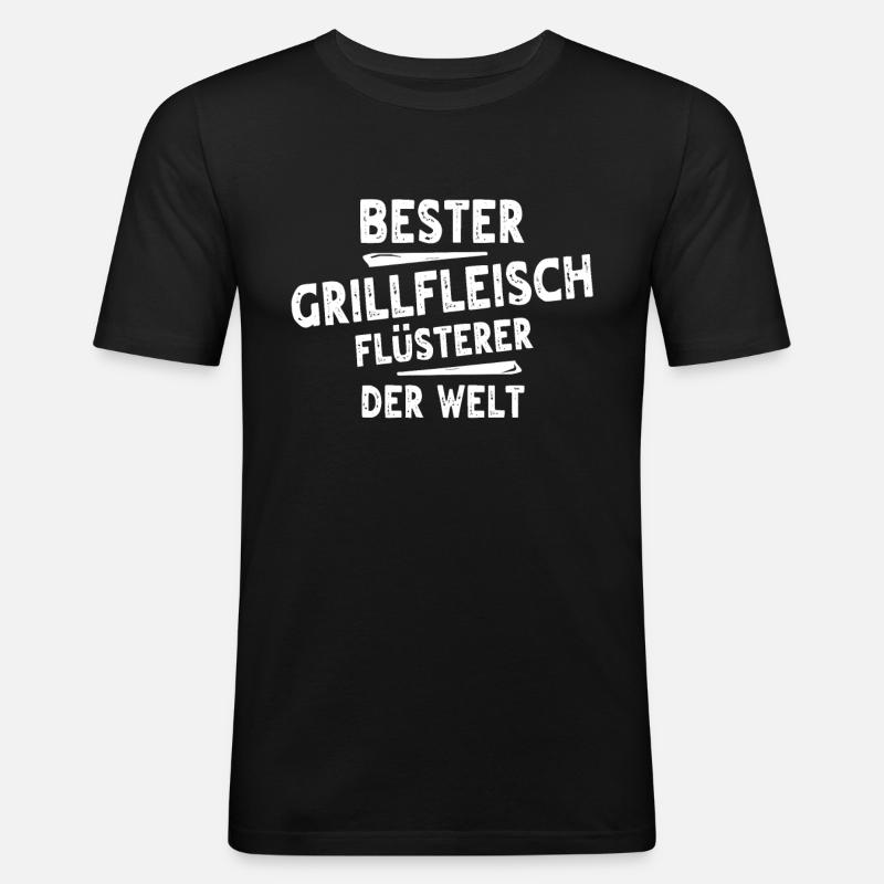 Grillfleisch - Männer Slim Fit T-Shirt - Schwarz